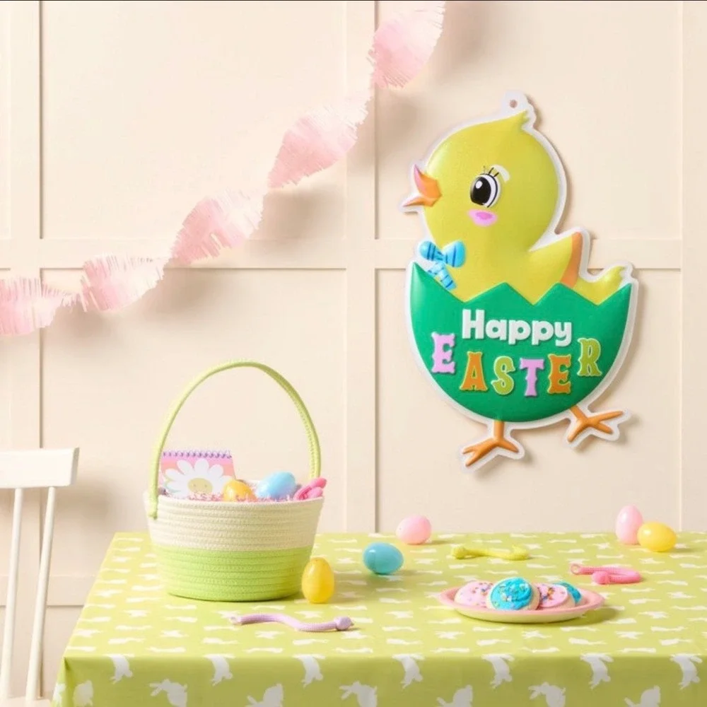 Spritz‎ Easter Two Tone Decorative Rope Basket White Light Green With Handle